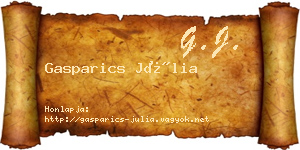 Gasparics Júlia névjegykártya